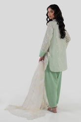 Stitched Green Embroidered Shirt